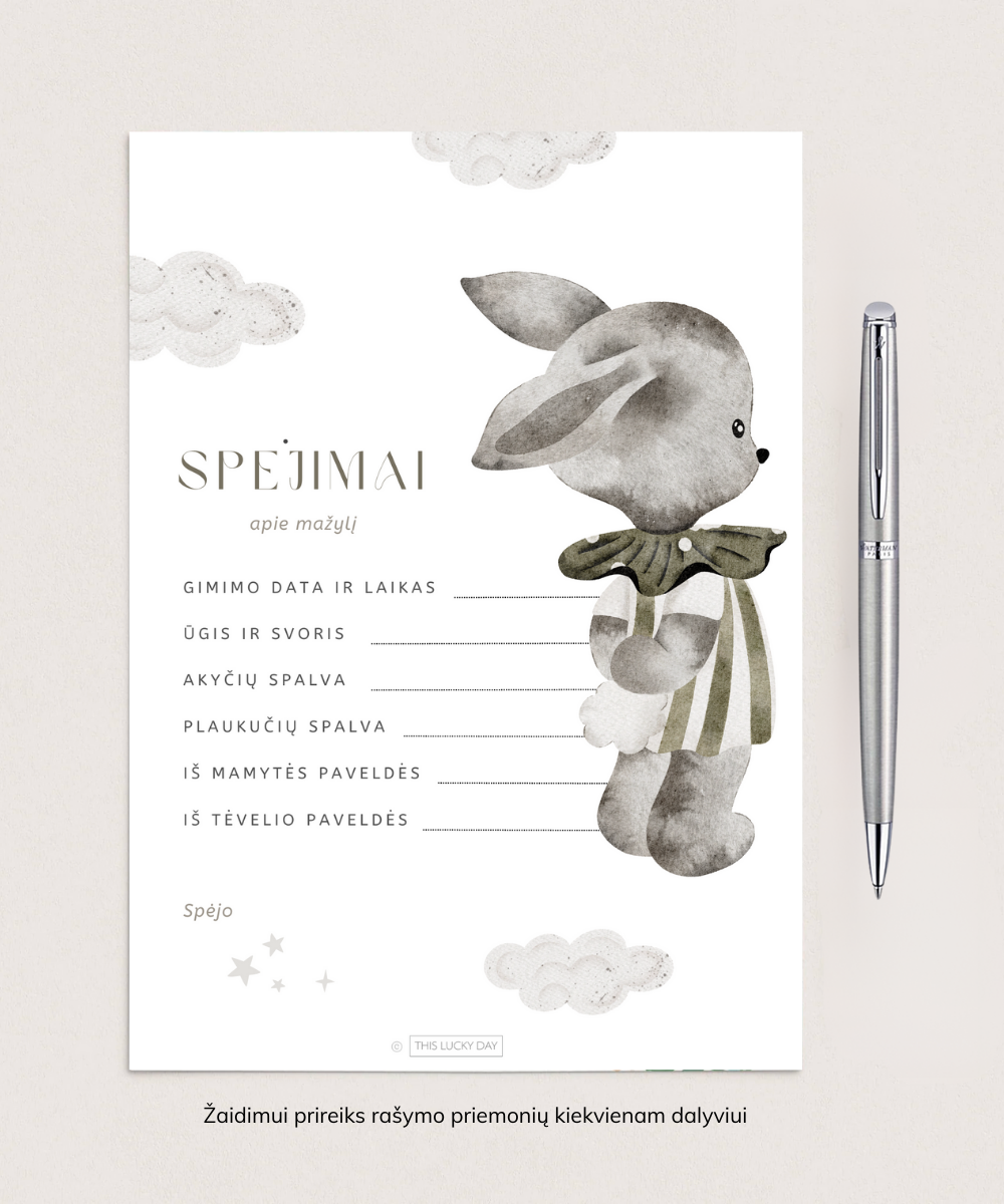 Kūdikio sutiktuvių žaidimų rinkinys mažyliui(-ei), PDF, 4 vnt.