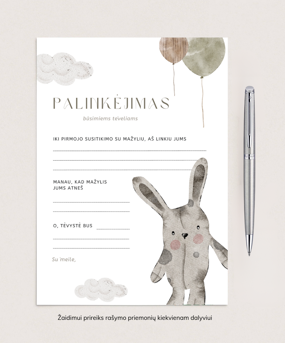 Kūdikio sutiktuvių žaidimų rinkinys mažyliui(-ei), PDF, 4 vnt.