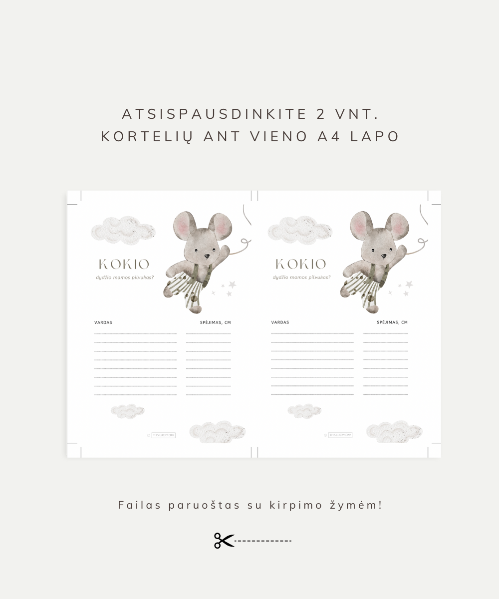 Kūdikio sutiktuvių žaidimų rinkinys mažyliui(-ei), PDF, 4 vnt.
