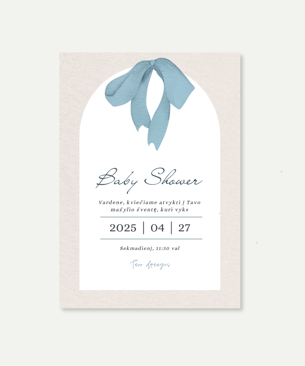 Kvietimas į Baby Shower šventę BABY BOY