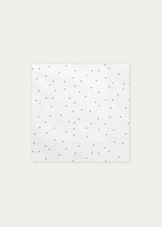 Servetėlės su aukso spalvos taškiukais, 33x33 cm