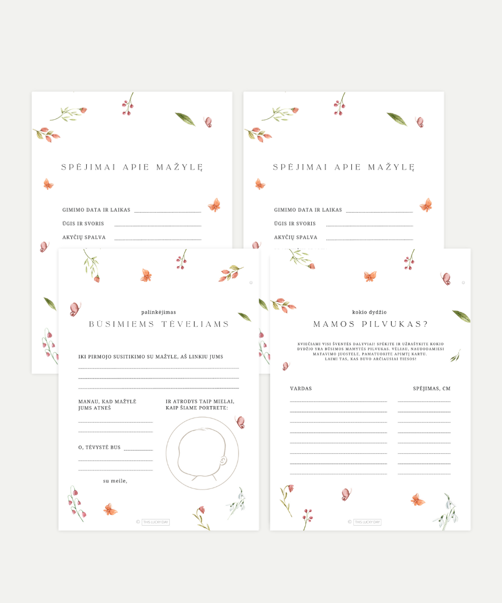 baby shower žaidimų rinkinys PDF