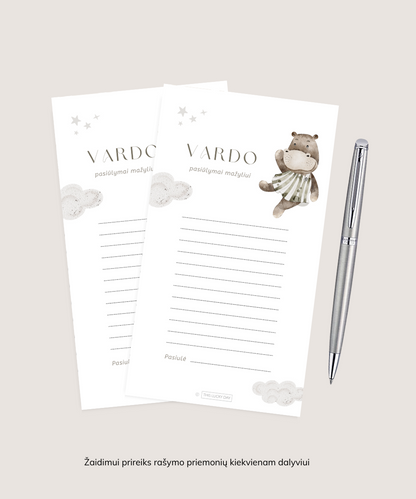 Kūdikio sutiktuvių vardo pasiūlymų mažyliui(-ei) kortelė (PDF)