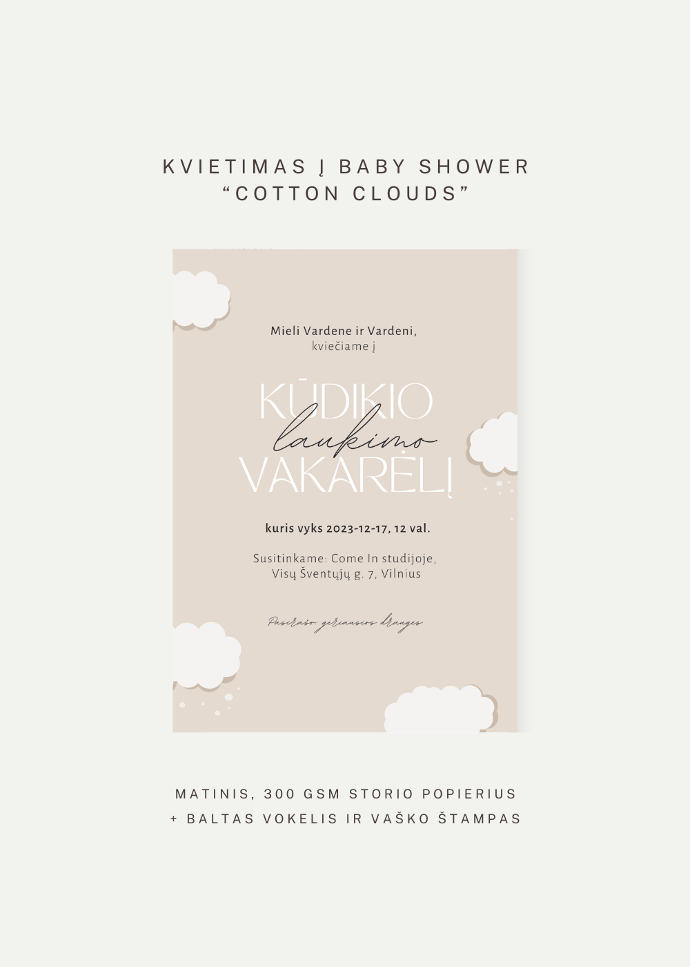 Kvietimas į Baby Shower šventę