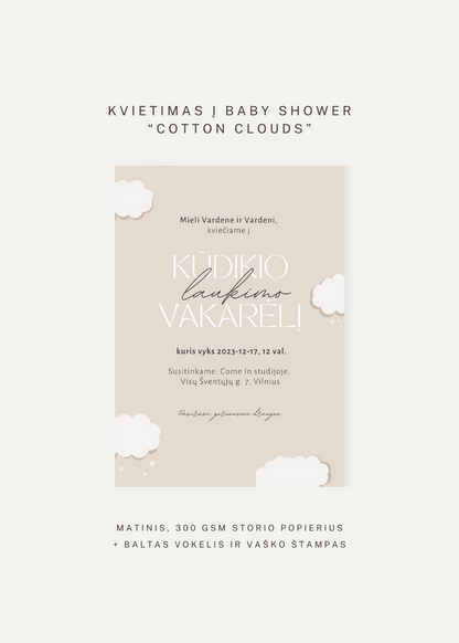 Kvietimas į Baby Shower šventę