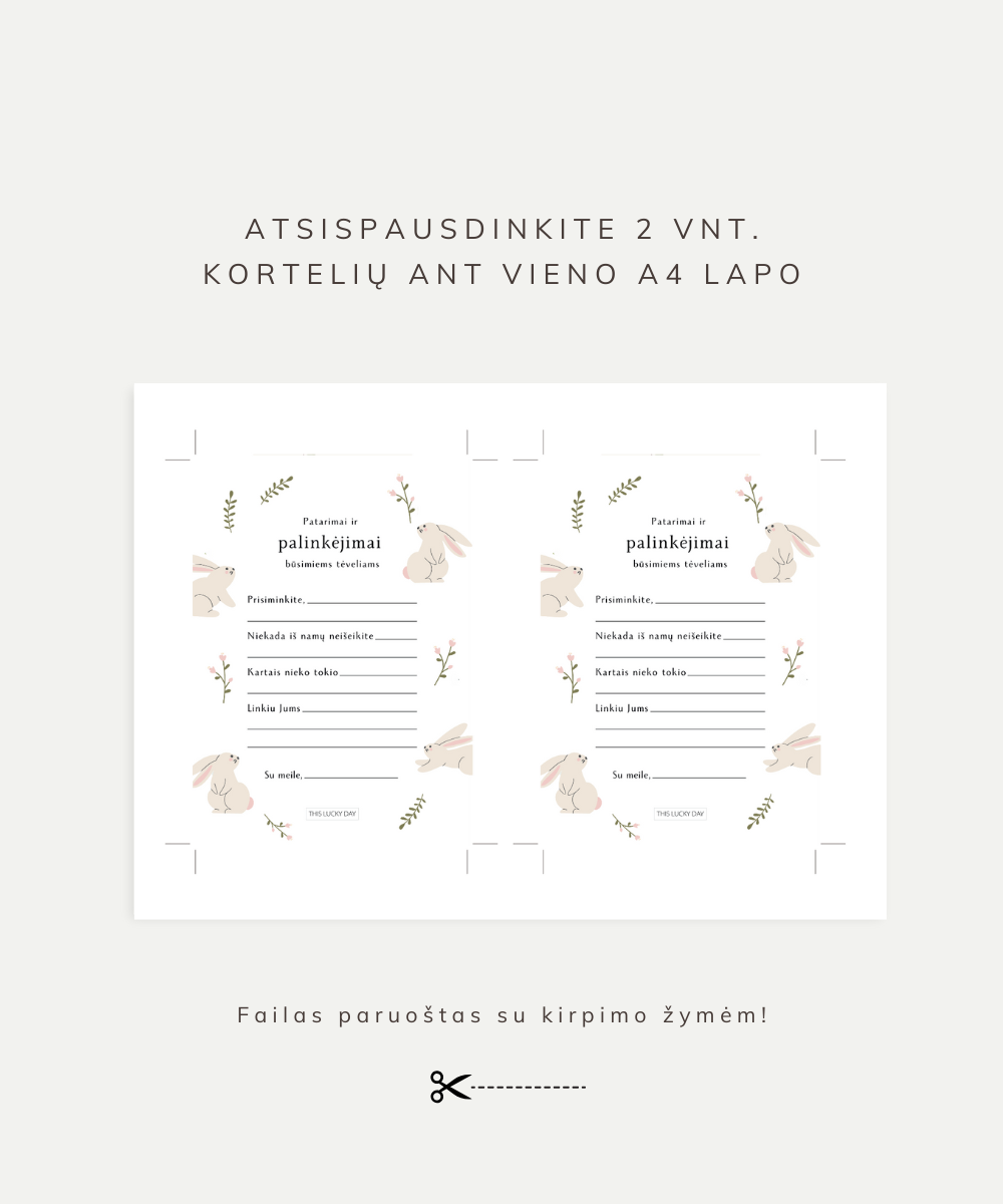 Kūdikio sutiktuvių patarimų ir palinkėjimų kortelės (PDF)
