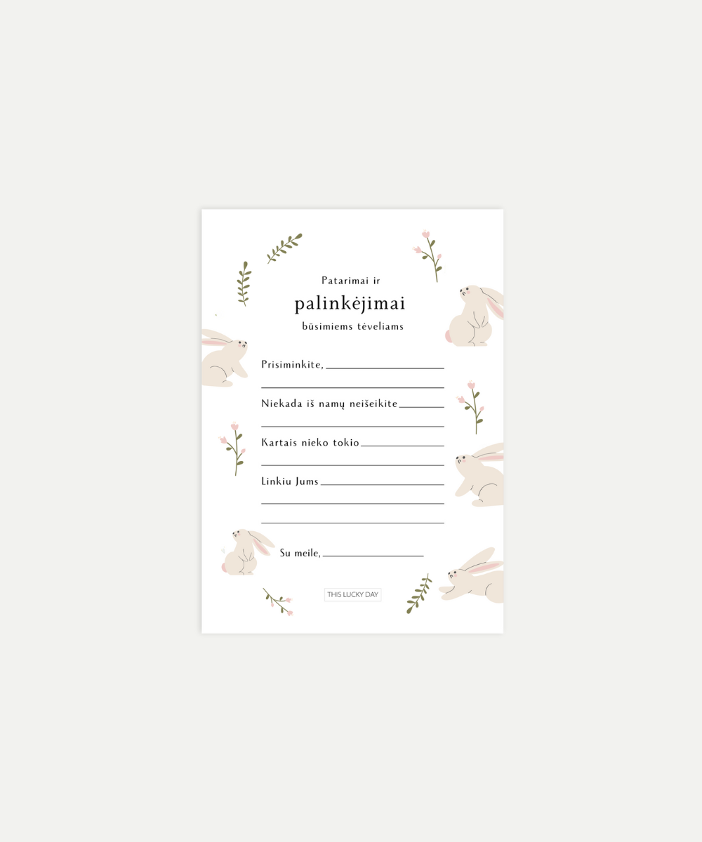 Kūdikio sutiktuvių patarimų ir palinkėjimų kortelės (PDF)